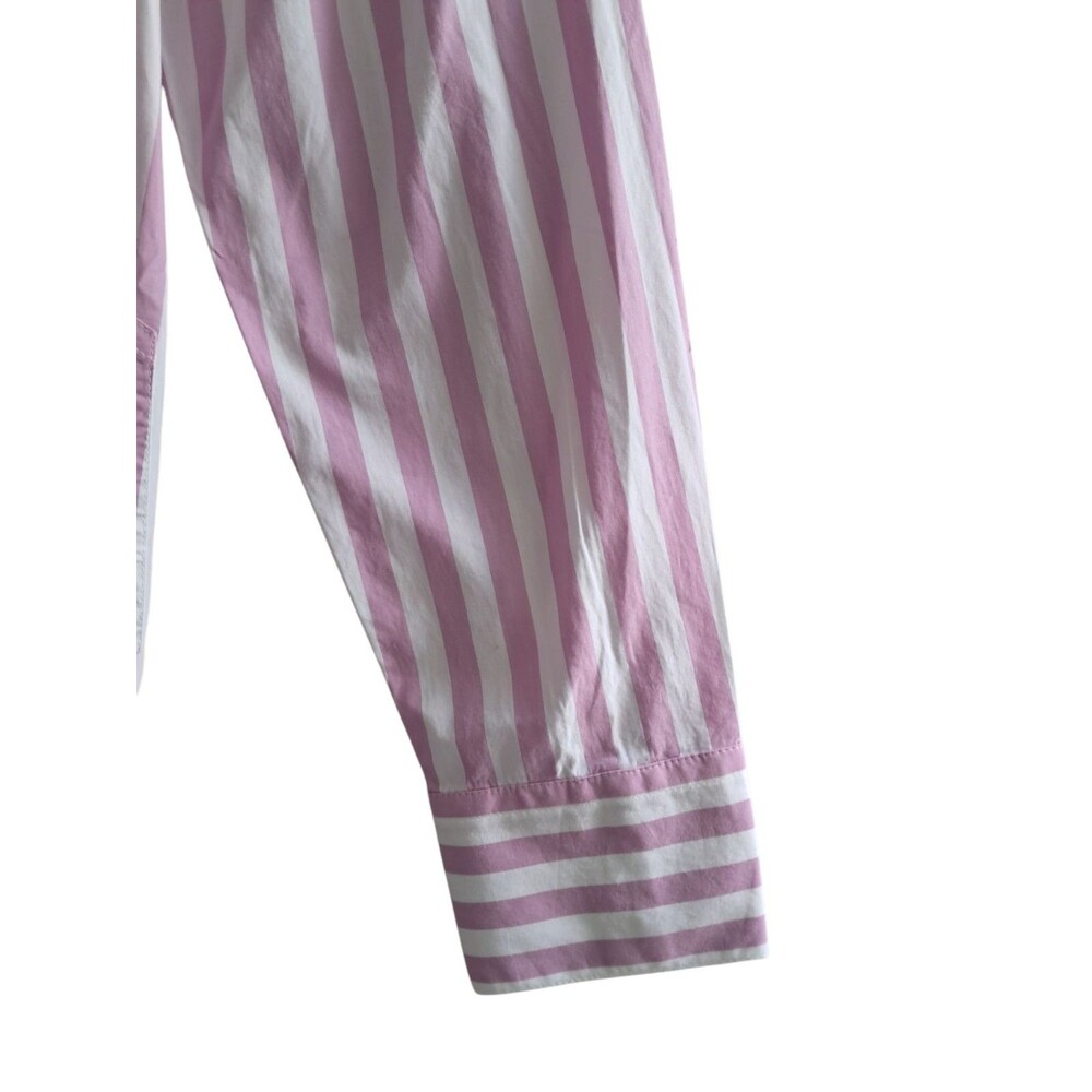 NWT J. Crew Top Women's XS Pink White Collared Popover Tunic Striped Preppy Work - Picture 5 of 13